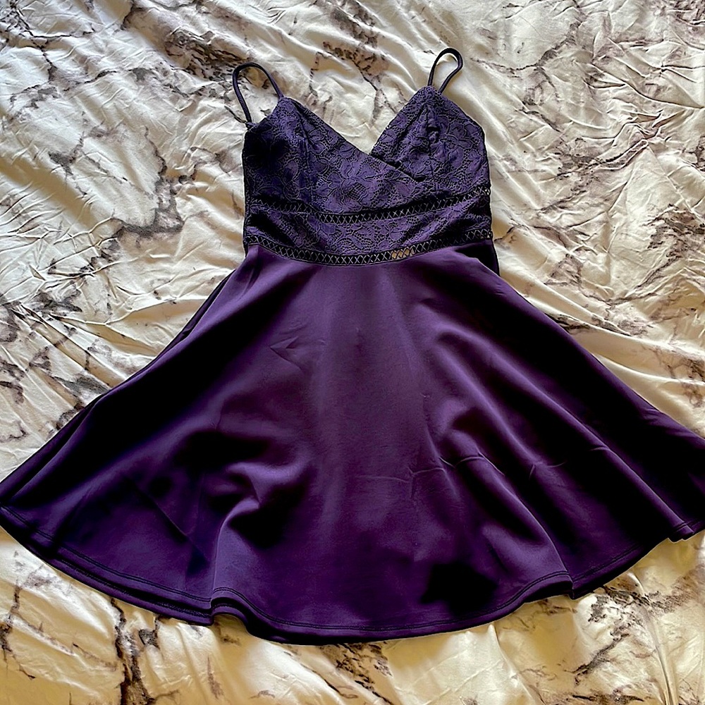 NWT Blue Rain Mini Peek-a-boo Lace Dress